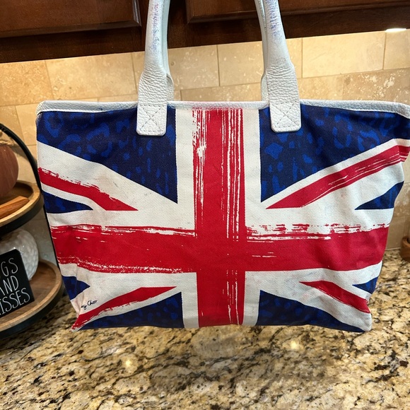 Jimmy Choo Studded Union Jack Tote - Red, Blue, White - Picture 3 of 12